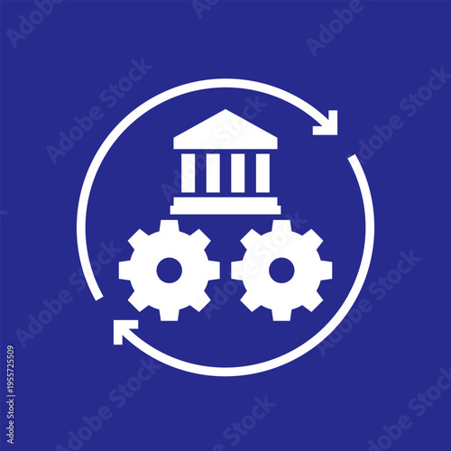 bank operations icon with arrows