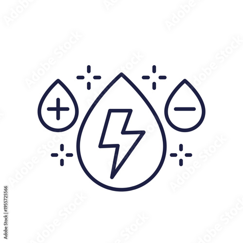 Electrolyte icon, hydration solution line vector