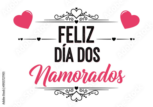 Feliz dia dos namorados with hearts