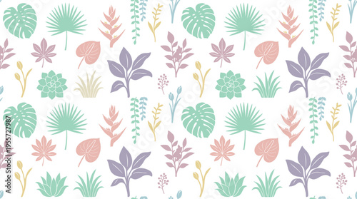 Exotic jungle garden styling and modern nature inspired design with playful tropical greenery mood