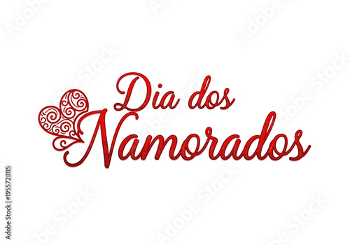 Dia dos namorados logo with heart design