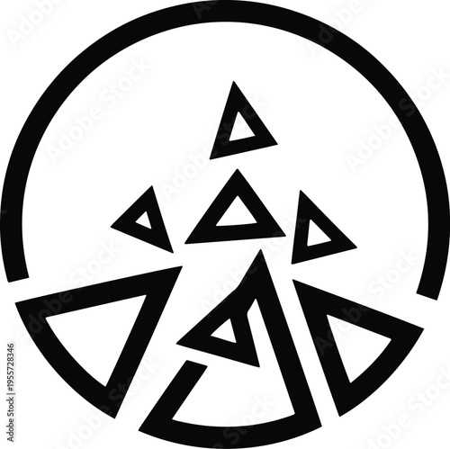 Free Download Black Triangle Shapes in Circle. - GFXLoad