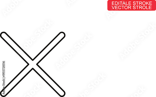 Black X Mark Symbol Icon.