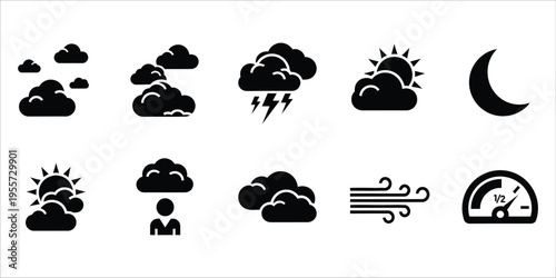 Weather forecast icons set