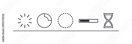 Software system processing and application loading indicators representing digital workflow progress and background operations in modern technology platforms, a circular spinner