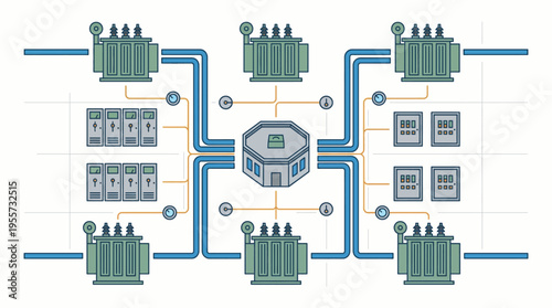 Infographic of industrial process system.