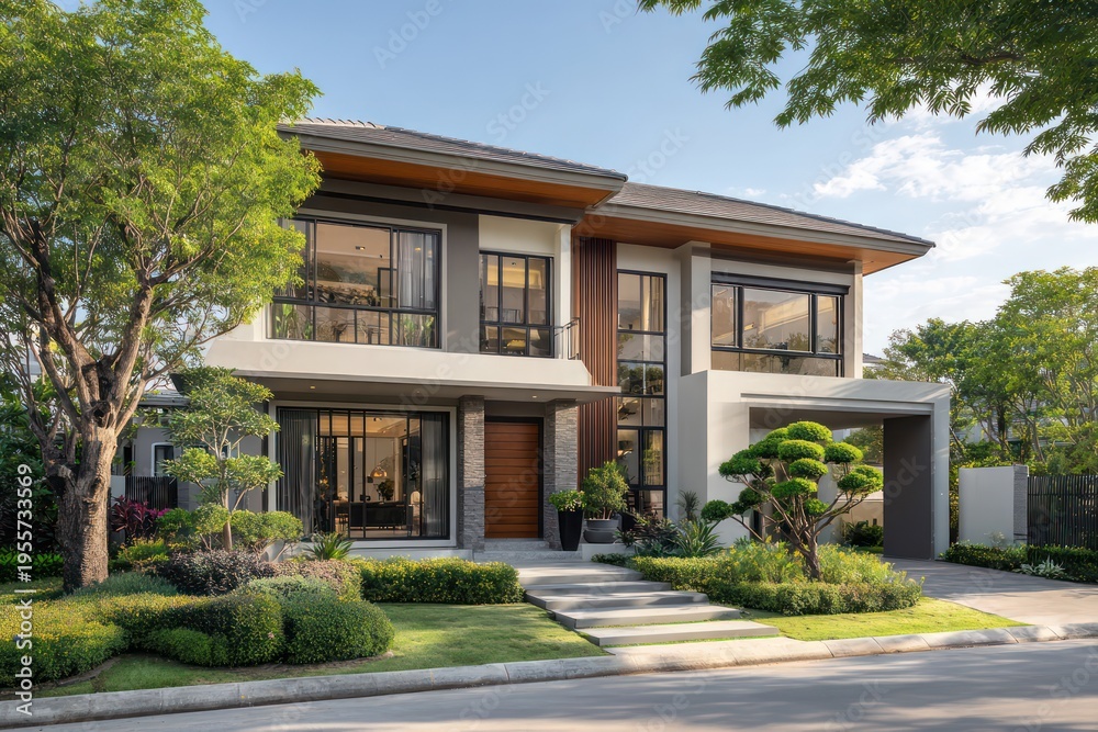 Fototapeta premium Luxury two-story home real estate display