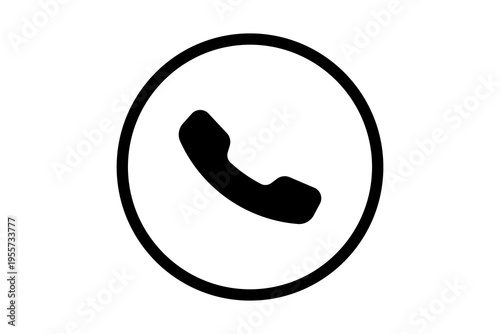Black outline phone call icon representing active communication connection isolated on transparent background phone call communication connect mobile device