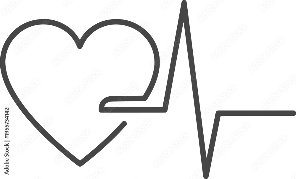 Obraz premium Heart Rate Medical Health Symbol Line.