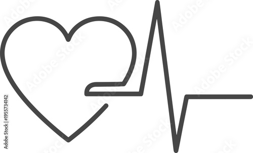Heart Rate Medical Health Symbol Line.