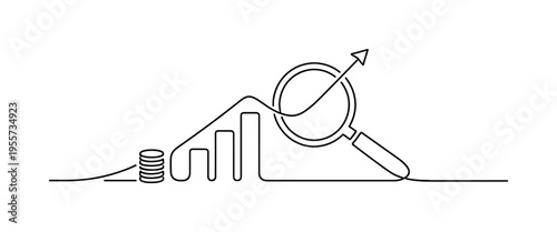 Investment and finance scenes illustrating data analysis, portfolio tracking, and market performance in digital financial systems and business strategies, a minimal chart graph