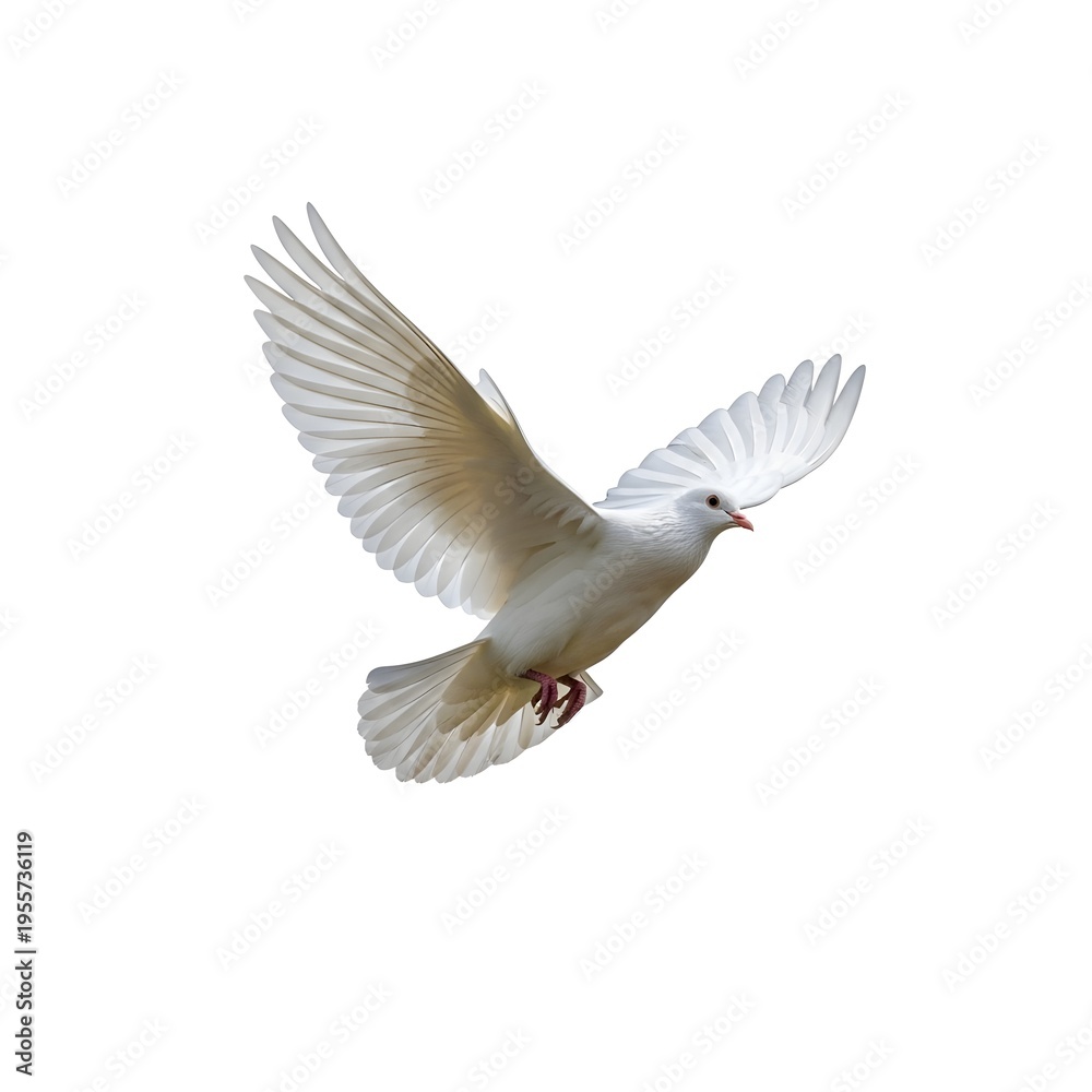 Fototapeta premium A bird in flight with wings spread wide against a plain background