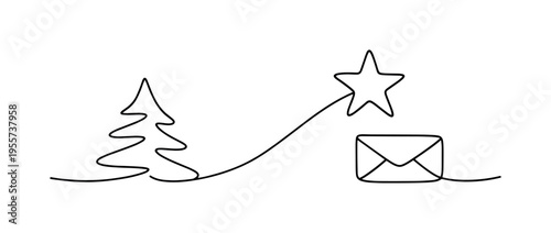 Christmas cards representing festive communication, seasonal greetings, and holiday connection in personal and business contexts, a simple Christmas tree smoothly transforming into