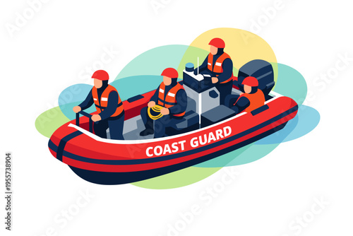 Coast Guard Crew on Rigid Inflatable Boat.