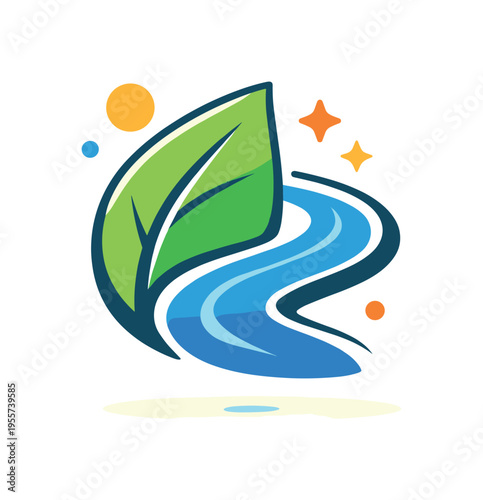 Environmental awareness and sustainable thinking in modern society highlighting responsibility toward preserving natural resources and beauty, a stylized leaf combined with a