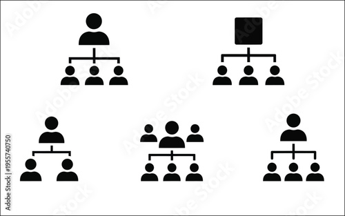 Organizational chart with various hierarchical structures