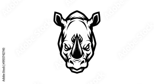 Rhino head illustration on white background