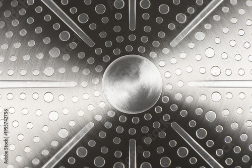 Bilde på lerret Stainless steel induction cookware bottom texture background