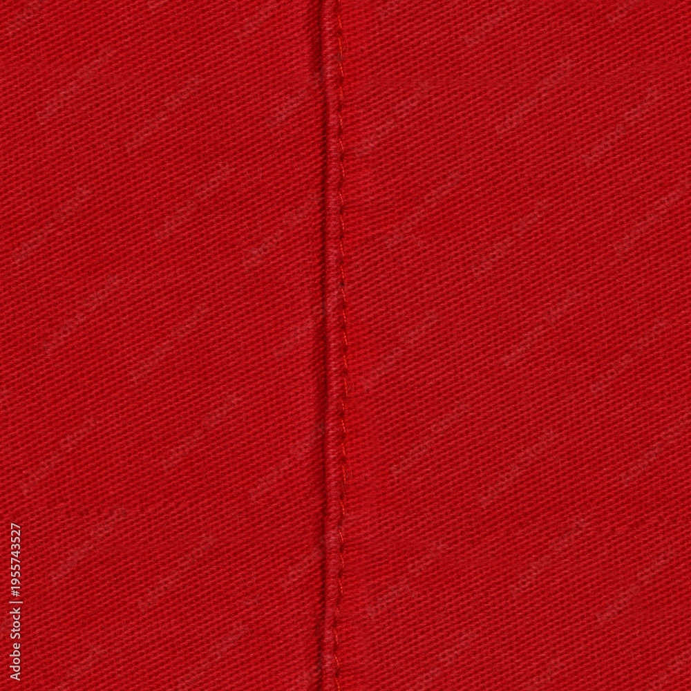 Fototapeta premium Seamless Red Denim fabric with seams, denim jacket, denim pants, for background or fabric sample sale.
