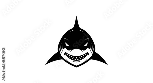 Shark illustration in black and white