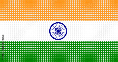 Indian flag dotted vector banner