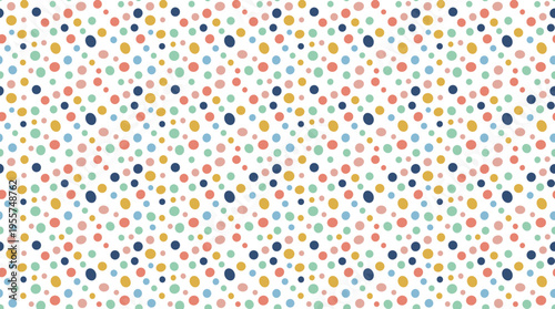 Seamless polka dot pattern featuring an endless, feminine texture with spotted background, a modern minimal repeating print suitable for fashion textiles, fabrics, cloth, and wrapping, rendered as a