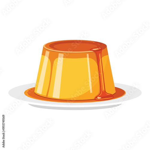 A vibrant orange jelly dessert on plate.
