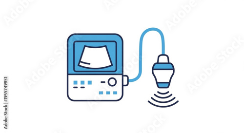 Ultrasound machine with probe medical imaging technology for diagnostic procedures and healthcare