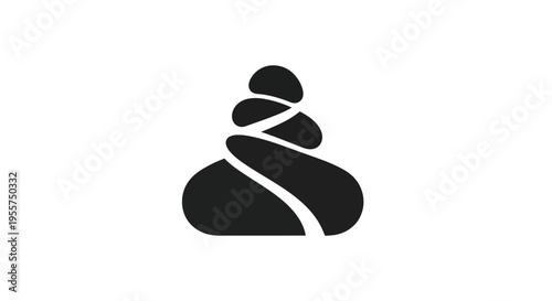 Stacked stones symbol isolated white