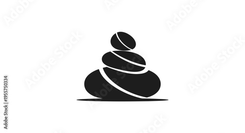 Stacked stones symbol isolated