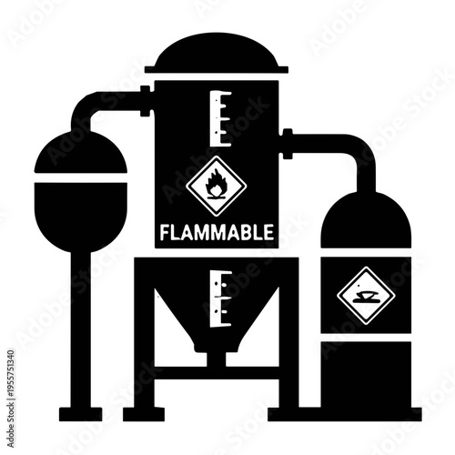 vector illustration of a gas pump flammable
