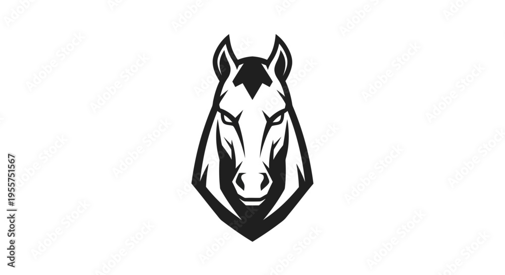 Fototapeta premium Stylized horse head logo on white