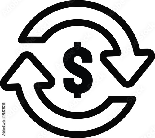 Business growth and financial expansion concept with dollar sign and arrows
