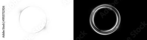 Photos PNG image of Bright glowing white circular light streak motion graphic element d
