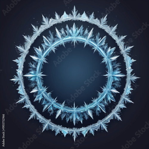 the round frame with snowflakes