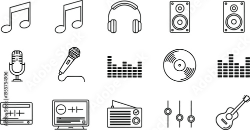 Collection of web development and communication icons