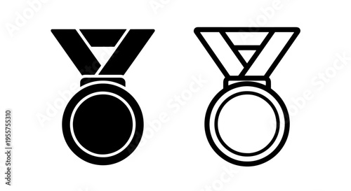 Medal icon, award symbol for achievement, victory, success, and recognition