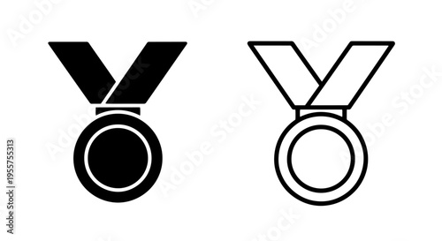 Medal icon, award symbol for achievement, victory, success, and recognition