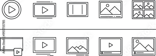 A collection of business strategy icons in black and white