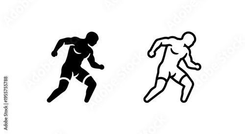 Runner silhouette icon, representing speed, fitness and athletic competition