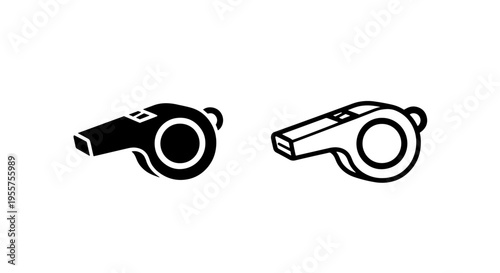 Whistle icon: single sport referee signal device