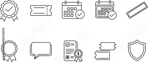 A collection of line icons for various concepts