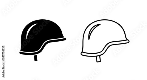 Military helmet icon set