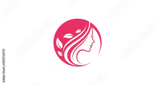 Woman profile silhouette beauty logo