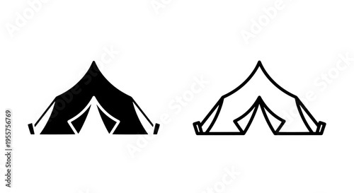 Classic bell tent camping icon for outdoor adventures and glamping experiences