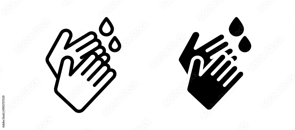 Fototapeta premium Handwashing icon in black color for website or app.