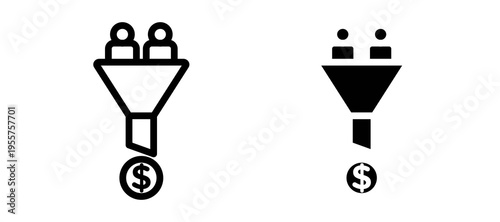 Lead conversion icon in black color for website or app.