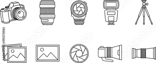 A collection of photography equipment and accessories