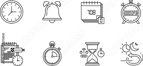 A collection of time and schedule related icons