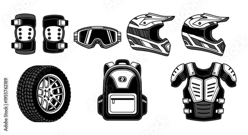 Motocross gear and accessories collection for extreme sports enthusiasts